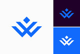 Fototapeta  - geometric letter W logo vector premium sign template