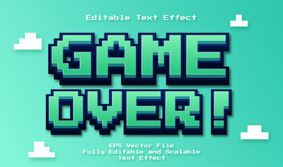 3d game over editable text effect