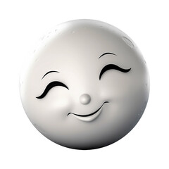 Wall Mural - Happy Moon 3D Cartoon Style Isolated on Transparent Background

