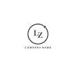Initial LZ letter management label trendy elegant monogram company
