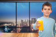 The Child Offers an Orange Juice