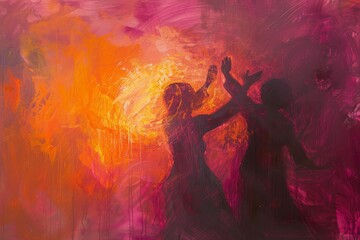 abstract image of two dancing people 