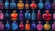 retro perfume bottles pattern