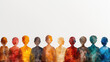 © Mahnoor - concept of Belonging Inclusion Diversity Equity DEIB, group of multicolor hand painted people	isolated on white background