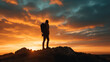 © JJ1990 - A young person hiking in beautiful rocky mountains in summer at sunset