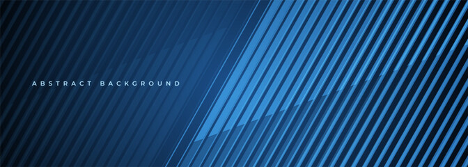 Wall Mural - dark 3d abstract modern background with blue glowing stripes. corporate concept design for banner, b