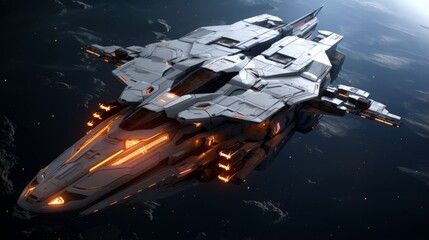 sci fi digital art showcasing advanced technology and spaceships
