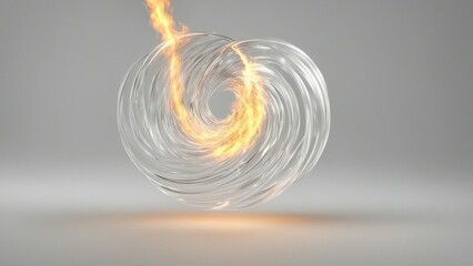 Wall Mural - abstract  rendered illustration  A small and thin spiral of fire that rotates slowly 