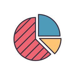 Wall Mural - pie chart related vector icon. isolated on white background. vector illustration