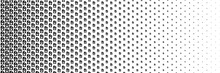 Horizontal Halftone Of White Heart On Black Home Design For Pattern And Background.