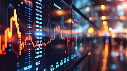 Snapshot from a financial news program analyzing market trends. generative ai