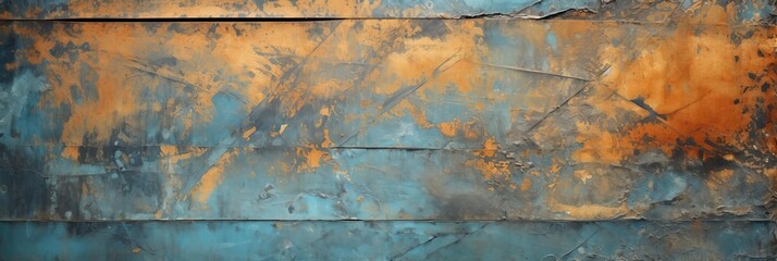 Wall Mural - Texture of an old, scratched and rusty grunge concrete and metal structure