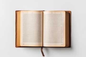 Open Vintage Book on white background  