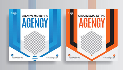 Wall Mural - Creative Agecngy Social media post design, business, marketing advertisement promotion post design template, 