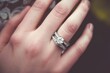 © Dvid - Beautiful moment when an unmarried girl gets an engagement ring and wears that diamond ring proudly Generative AI