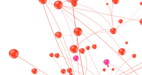 Aufkleber - Abstract 3d render, network concept, background