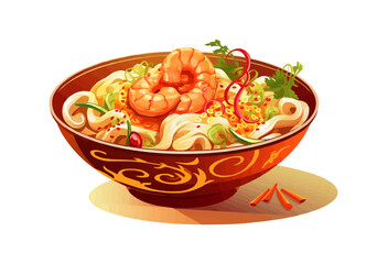 Wall Mural - ramen bowl isolated vector style illustration