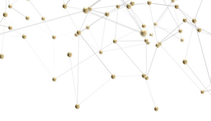 Neural network 3D illustration. Big data and cybersecurity