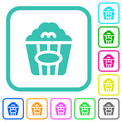 Poster - Popcorn solid vivid colored flat icons