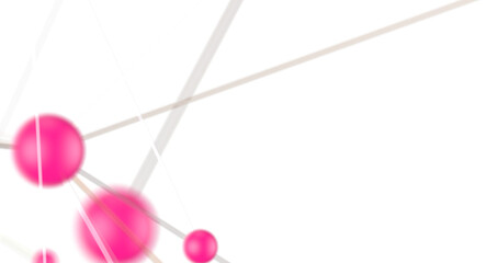 Fototapete - Abstract 3d rendering of network concept. Modern background. Futuristic shape with spheres and lines. Design for poster, cover,
