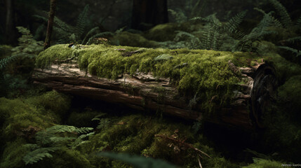 Wall Mural - moss in a dense forest.
