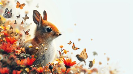 world wildlife day concept. bunny's background. copy space