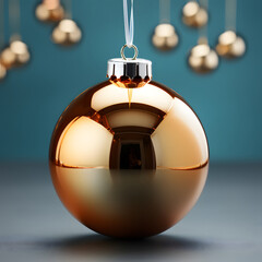 christmas ball on blue background