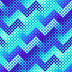 Poster - Blue Seamless vector chevron pattern. Abstract geometric background.