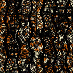 Aufkleber - Grunge random polka dot Vector Seamless Pattern made in ethnic style. African traditional design. Creative boho pattern.