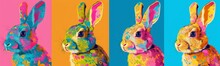 Easter Rabbits In Colors Generative AI