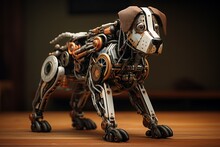 Mechanical Dog Play. Tech Future. Generate Ai