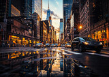 Fototapeta  - Traffic on the street in New York City.