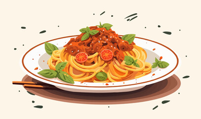 Bolognese vector flat minimalistic isolated illustration