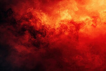 Wall Mural - A fiery toned red sky and abstract black and red background with smoke and flame effects Wide banner for design