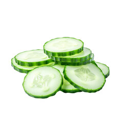 Poster - Cucumber slices on transparent background