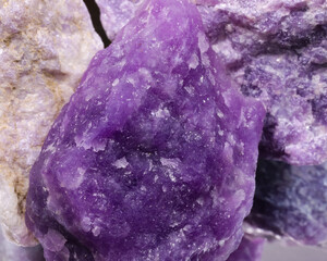 mineral of lepidolite from which lithium is obtained used both in medicine and in technological industry for the production of lithium ion batteries