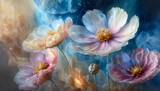 Fototapeta Kwiaty - Abstrakcyjne kolorowe kwiaty kosmos