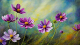 Fototapeta Kwiaty - Tapeta łąkowe pastelowe kwiaty 