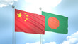 China and Bangladesh Flag Together A Concept of Realations