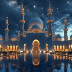 Sticker - Arabic architecture, buildings under the starry sky