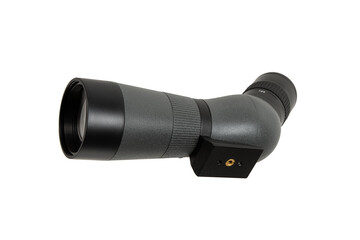 Wall Mural - Modern spyglass. Long-range observation device. Monocular isolate on a white back