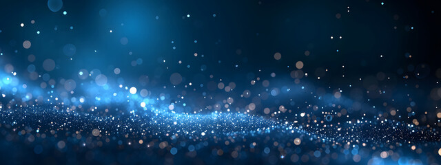 Wall Mural - a dark blue abstract background featuring a glow particle effect. the image includes abstract blue l