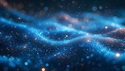 Wall Mural - a dark blue abstract background featuring a glow particle effect. the image includes abstract blue l