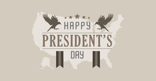 February, Happy President's Day. United States Of America. Design Template To Commemorate President's Day In The United States. Design With A Government And Law Concept.