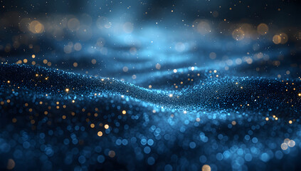 Wall Mural - a dark blue abstract background featuring a glow particle effect. the image includes abstract blue l