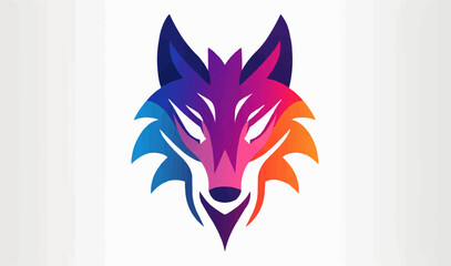 Wall Mural - wolf head logo symbol vector logotype design icon abstract minimal mascot
