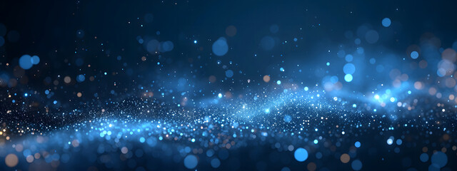 Wall Mural - a dark blue abstract background featuring a glow particle effect. the image includes abstract blue l