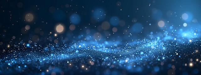 Wall Mural - a dark blue abstract background featuring a glow particle effect. the image includes abstract blue l