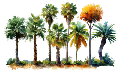 Wall Mural - palm trees on white background