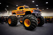 Powerful monster truck car at the exhibition. Generative AI